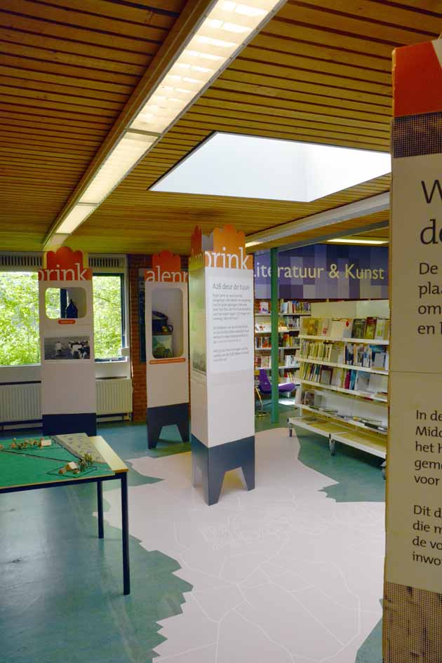 overzicht van de tentoonstelling met de maquette gemaakt door leerlingen van Volta